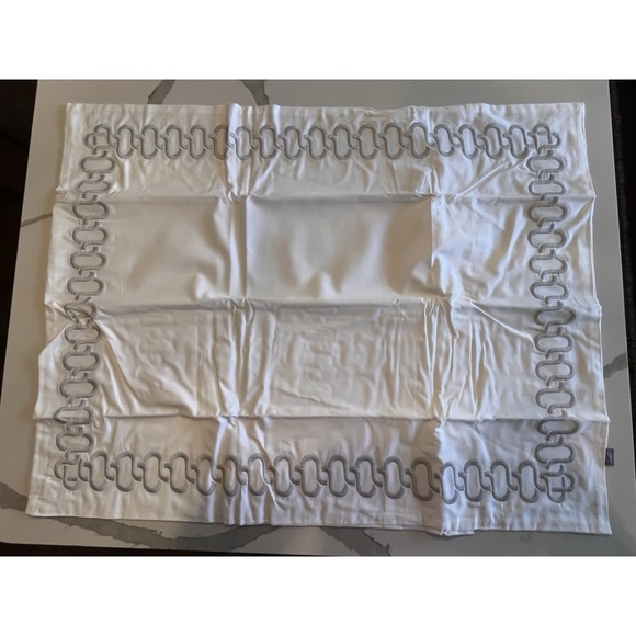 Serena & Lily Other - SERENA AND LILY 'FOG SAVOY' STANDARD‎ PILLOW SHAM WHITE W/ GRAY EMBROIDERY